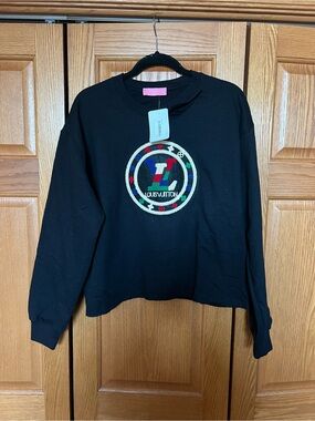 Inspire Black Sweatshirt with Multicolor Chenille Patch